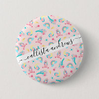 Cute Pink Teal Unicorn Rainbow