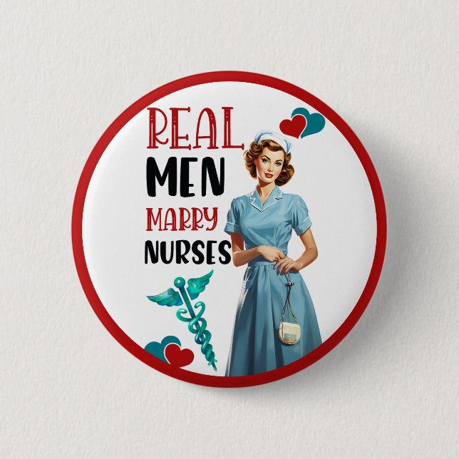 Badge Rond 5 Cm Cute Pinup_ Véritables Hommes Épouses Épouses (Devant)