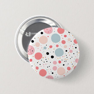 Badge Rond 5 Cm Cute polka point spot motif blanc