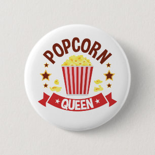 Badge Rond 5 Cm Cute Popcorn Queen Lover Femmes filles
