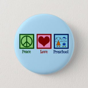 Badge Rond 5 Cm Cute Preschool Teacher Peace Love Pre-K