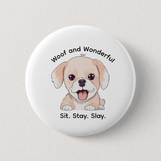 Badge Rond 5 Cm Cute Puppy Lovers Stylish Dog Mom Button