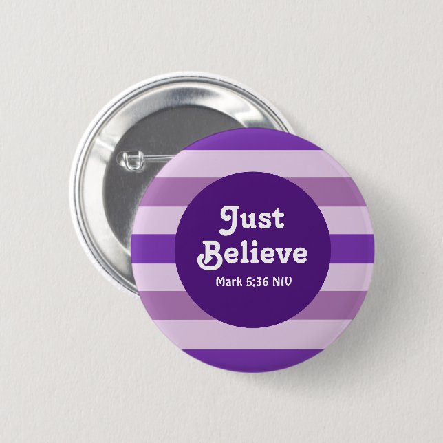 Badge Rond 5 Cm Cute Purple Croire Bible Verse Espoir et foi (Devant & derrière)