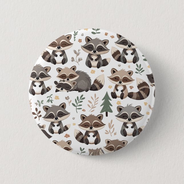 Badge Rond 5 Cm Cute raccoon (Devant)