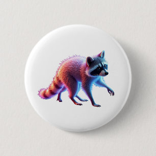 Badge Rond 5 Cm Cute Raccoon Art
