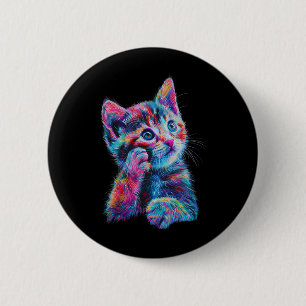 Badge Rond 5 Cm Cute Rainbow Chat Pour Filles Femmes Hommes Garçon