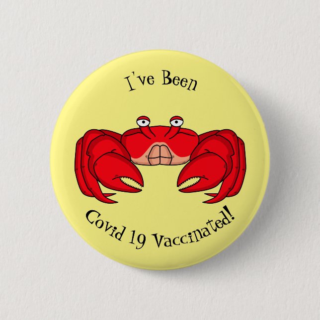 Badge Rond 5 Cm Cute red crab cartoon (Devant)