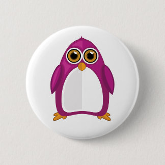 Badge Rond 5 Cm Cute Red Violet Penguin Kawaii Cartoon Big Eyes