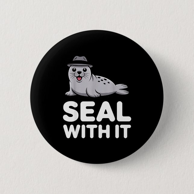 Badge Rond 5 Cm Cute Seal Costume For Men Women Kids Ocean Animal  (Devant)