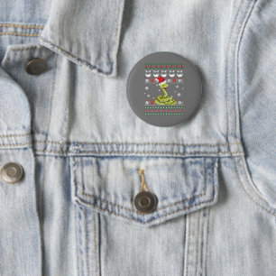 Badge Rond 5 Cm Cute serpent laide doux Noël Light Pyjama
