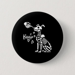 Badge Rond 5 Cm Cute Squelette Main Boop Chien Drôle Halloween
