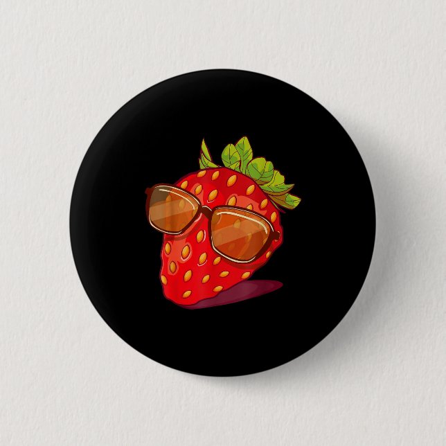 Badge Rond 5 Cm Cute Strawberry Fruit Lover Aesthetic Summer Gift  (Devant)