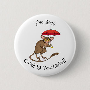 Badge Rond 5 Cm Cute Tarsier avec dessin animé parapluie