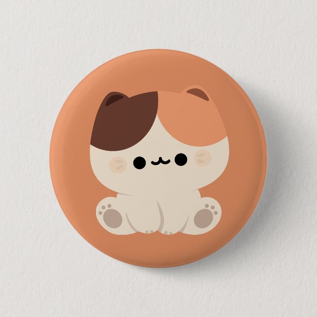Badge Rond 5 Cm Cute Tortie Chat (Devant)