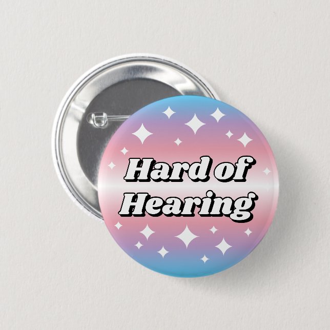 Badge Rond 5 Cm Cute Transgender Flag Gradient Hard of Hearing (Devant & derrière)