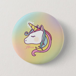 Badge Rond 5 Cm Cute Unicorn