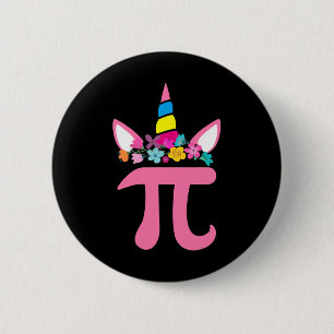 Badge Rond 5 Cm Cute Unicorn Pi Math Pun Pi Day Math Science Cute