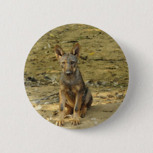 Badge Rond 5 Cm Cute Wolf Cub
