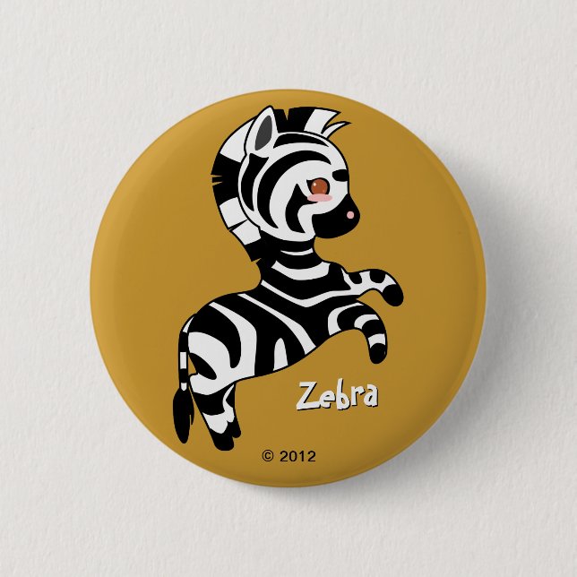 Badge Rond 5 Cm Cute Zebra (Devant)