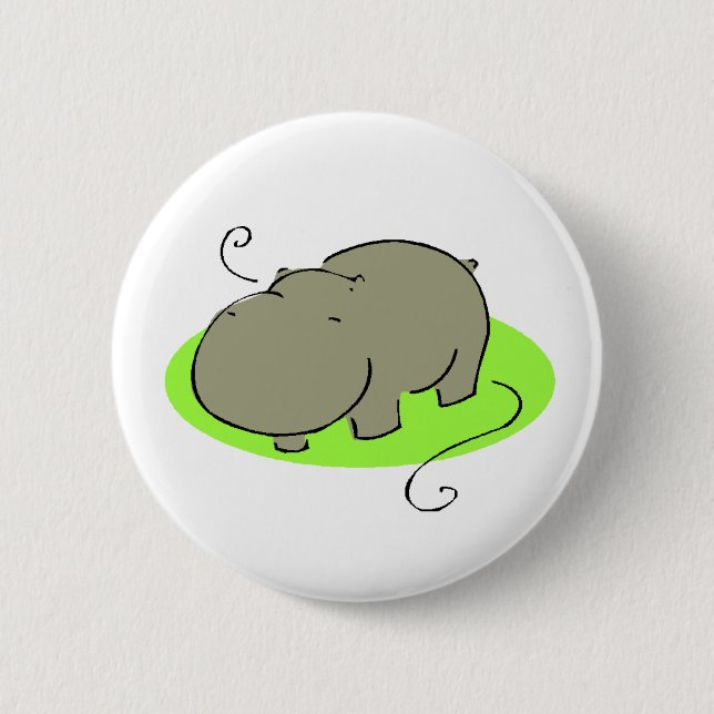 Badge Rond 5 Cm CuteHippoPin (Devant)