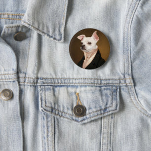 Badge Rond 5 Cm Cutest Baby Animals   Royal Chihuahua Portrait