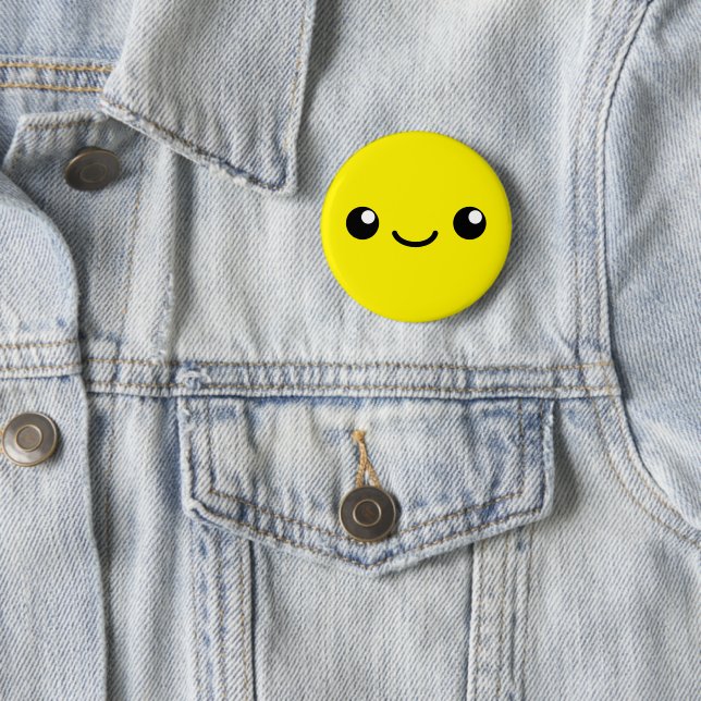 Badge Rond 5 Cm Cutie jaune (En situation)