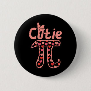 Badge Rond 5 Cm Cutie Pie Hearts Cute Pi Day Symbole Math Pun Geek