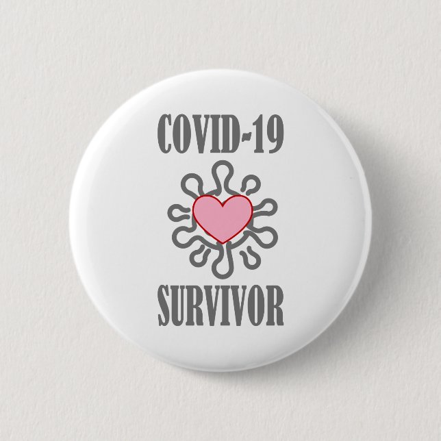 Badge Rond 5 Cm CVID-19 Survivant Corona virus J'ai survécu (Devant)