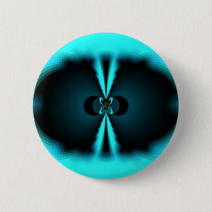 Badge Rond 5 Cm Cyan et Black Abstrait Art Print