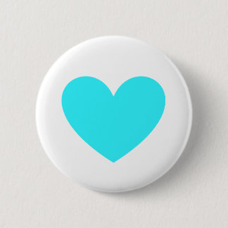 Badge Rond 5 Cm Cyan Heart