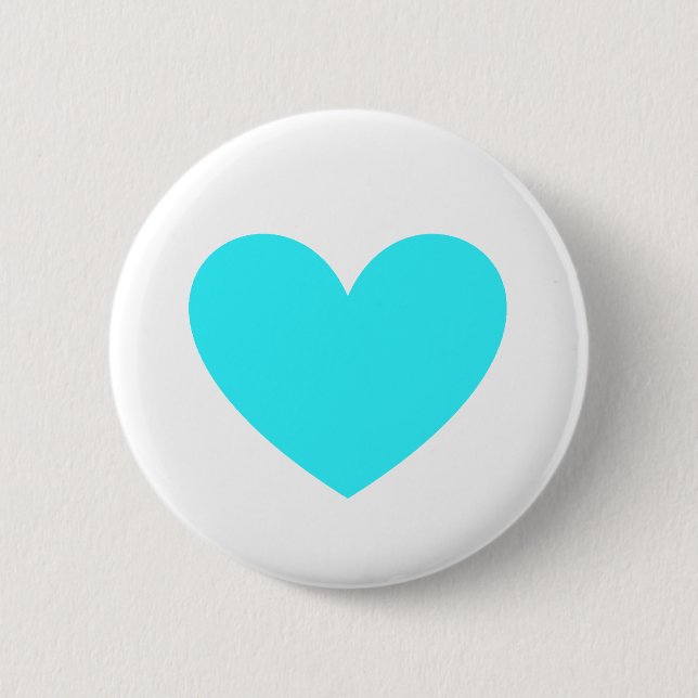 Badge Rond 5 Cm Cyan Heart (Devant)