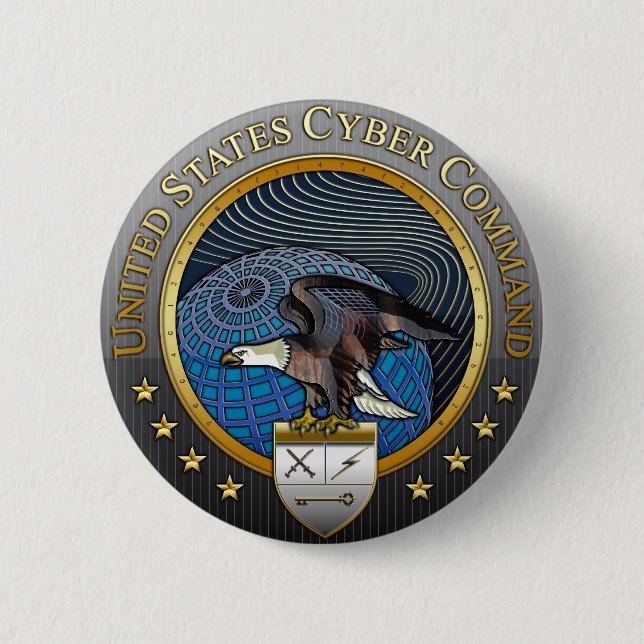 Badge Rond 5 Cm Cyber-commandement américain (Devant)