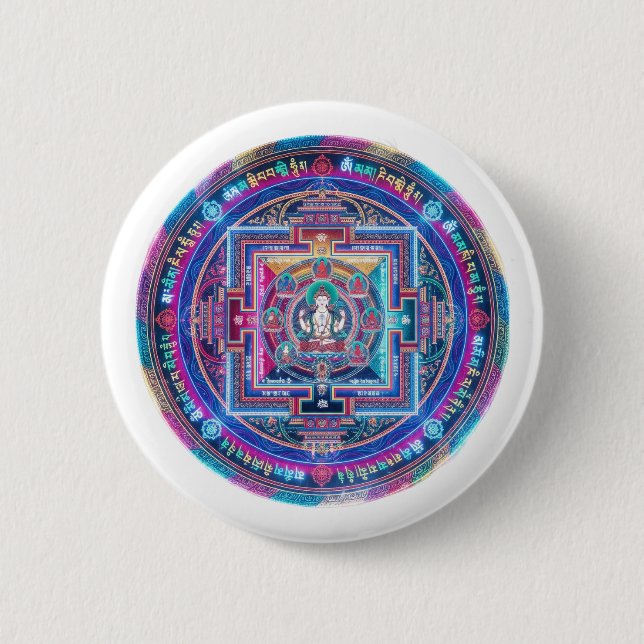 Badge Rond 5 Cm Cyberpunk Mandala (Devant)