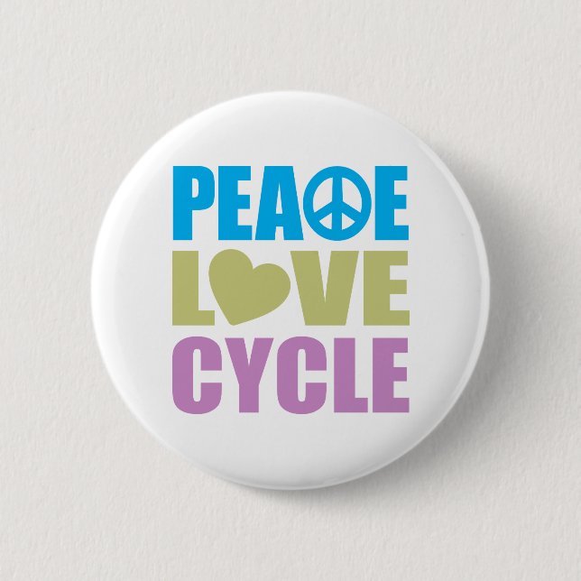 Badge Rond 5 Cm Cycle d'amour de paix (Devant)