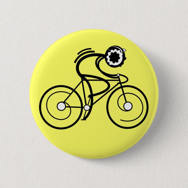 Badge Rond 5 Cm CYCLE DESSUS ! Coureur (Devant)