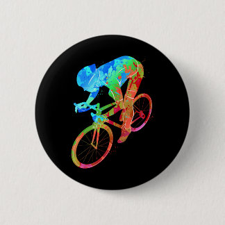 Badge Rond 5 Cm Cyclisme Abstrait vélo vélo cycliste cycliste athl