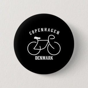 Badge Rond 5 Cm Cyclisme Copenhague Danemark Graphique