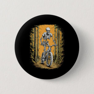 Badge Rond 5 Cm Cyclisme squelette vélo de montagne cycliste squel