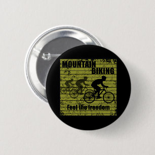 Badge Rond 5 Cm Cycliste VTT Descente - Vélo Tout Terrain