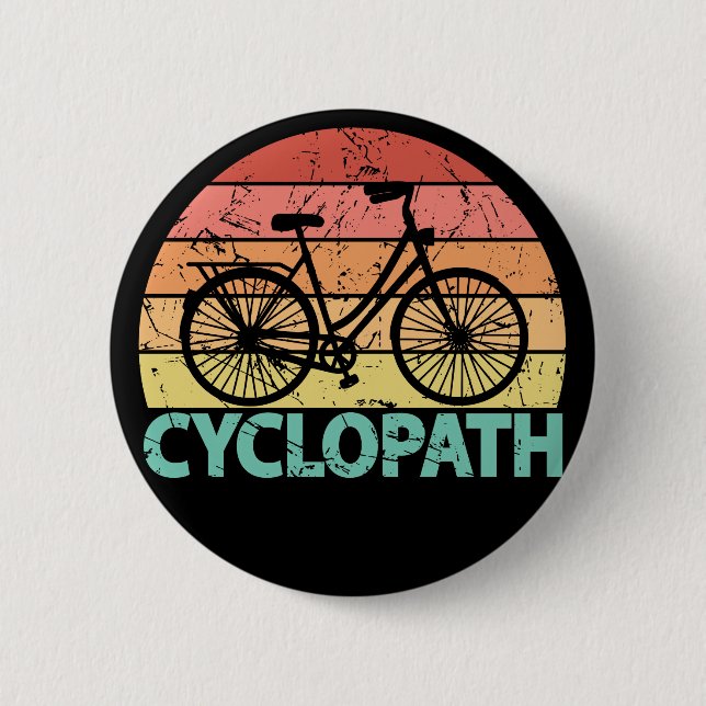 Badge Rond 5 Cm Cyclopath drôle Cyclisme (Devant)