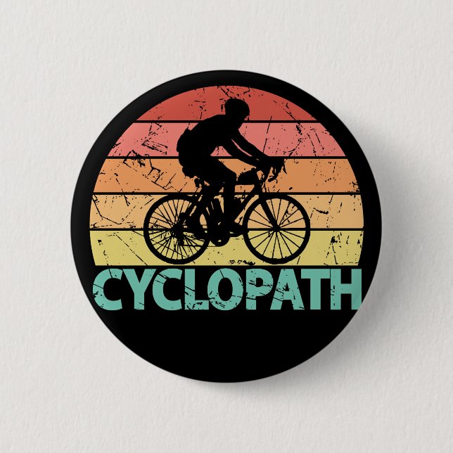 Badge Rond 5 Cm Cyclopath drôle Cyclisme (Devant)
