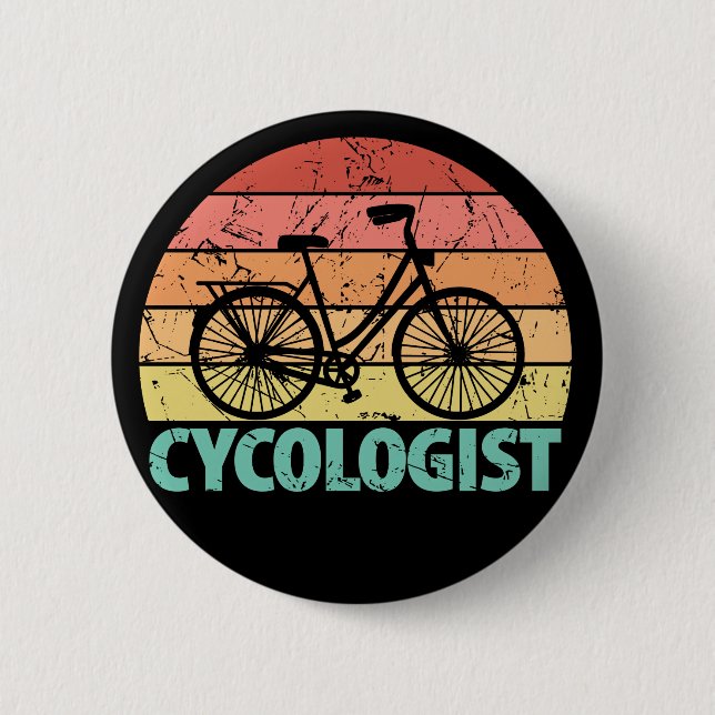 Badge Rond 5 Cm Cycologiste Funny Cycling (Devant)