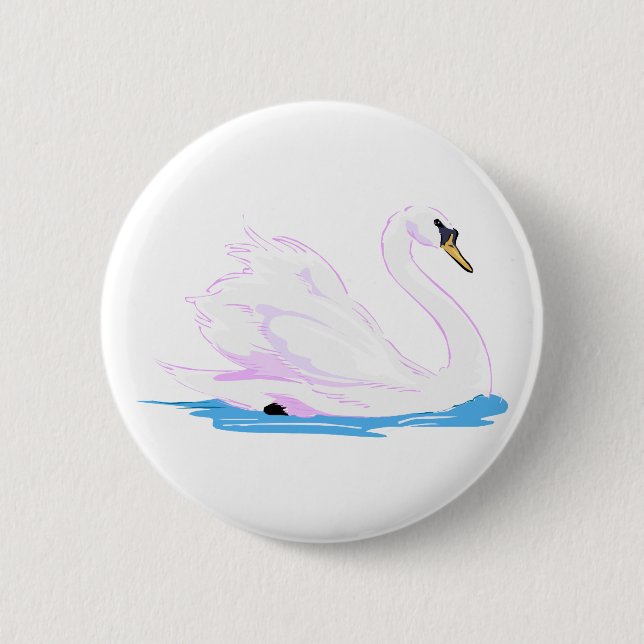 Badge Rond 5 Cm Cygne de Swanna (Devant)