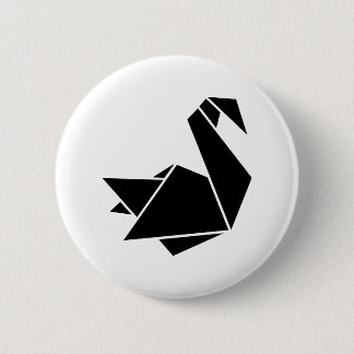 Badge Rond 5 Cm Cygne d'origami