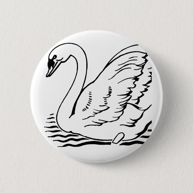 Badge Rond 5 Cm Cygne gracieux (Devant)