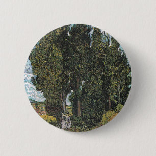 Badge Rond 5 Cm Cypress Trees par Van Gogh