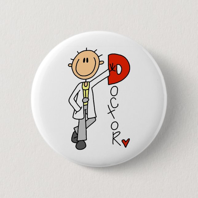 Badge Rond 5 Cm D est pour le docteur (Devant)