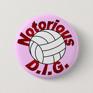 Badge Rond 5 Cm D.I.G. notoire (rose)