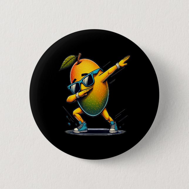 Badge Rond 5 Cm Dab Dance Mango Danser Danser Dabbing Fruit (Devant)