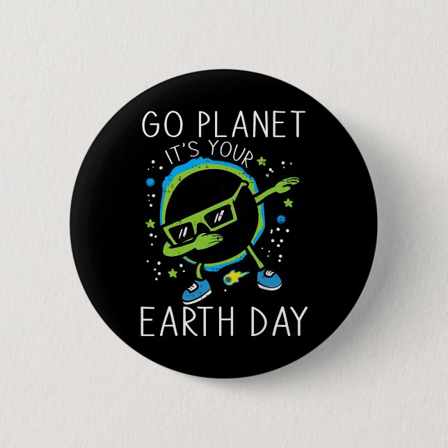 Badge Rond 5 Cm Dab Earth Solaire Eclipse Go Planet Your Earth D (Devant)